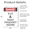 Signmission Radiation & Laser Sign, 14 in H x 10 in W, Plastic, Rectangle OS-2PACK-DS-P-1014-V-1686 - alternate 4